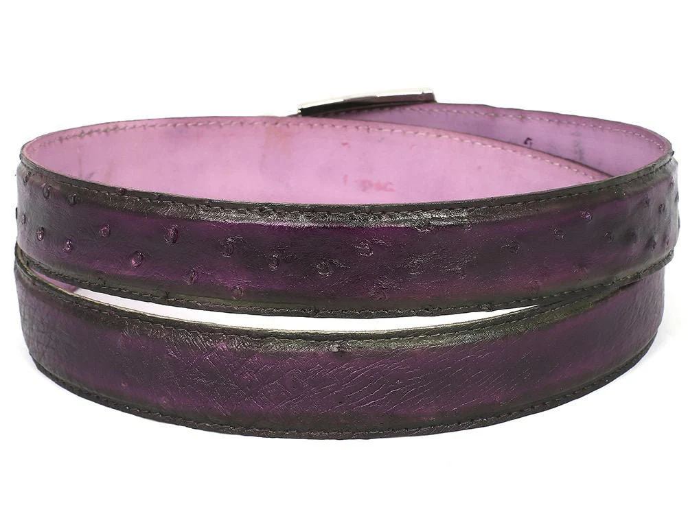 Paul Parkman Men's Purple Genuine Ostrich Belt (ID#B04-RP) - Image 2