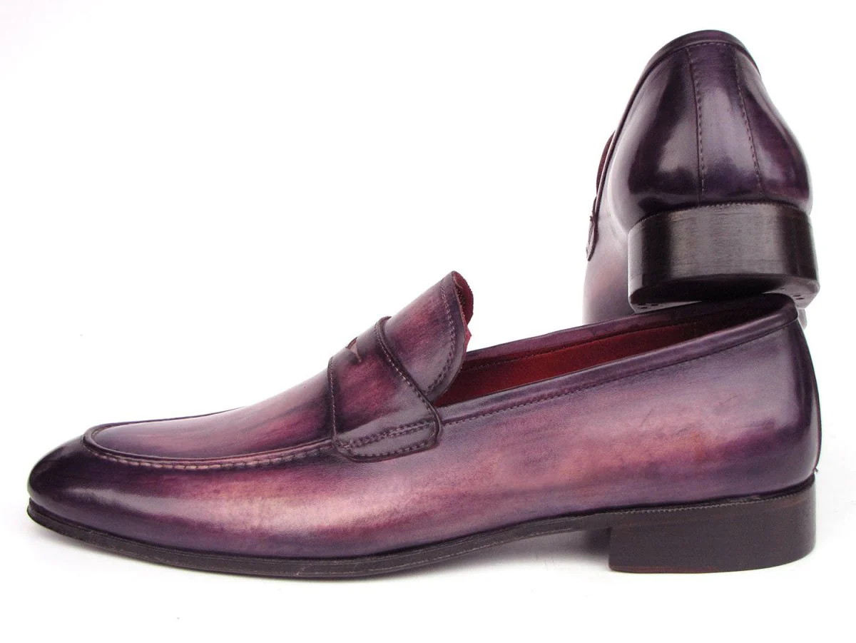 Paul Parkman Men's Purple Patina Penny Loafers - Image 2
