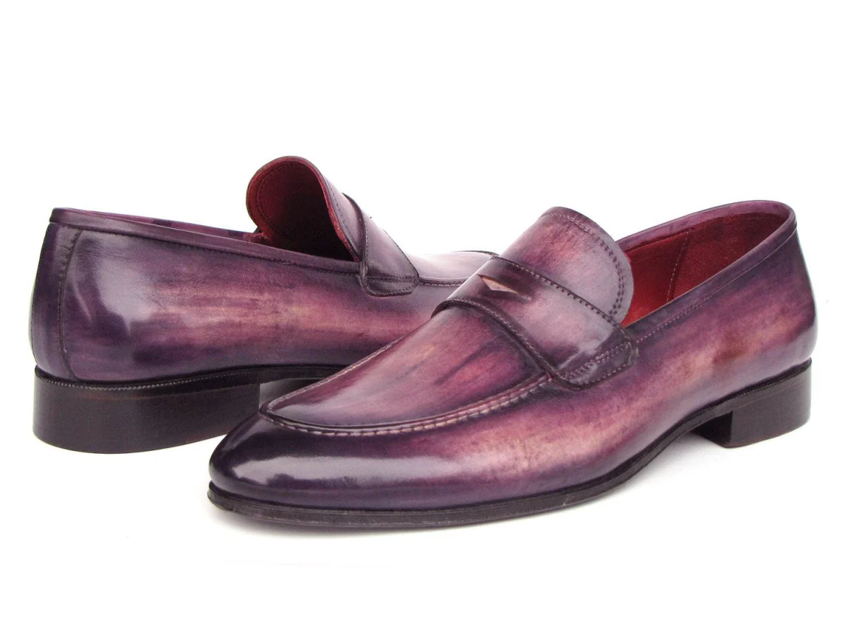 Paul Parkman Men's Purple Patina Penny Loafers - Image 3