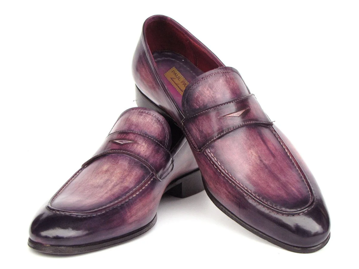 Paul Parkman Men's Purple Patina Penny Loafers - Image 4