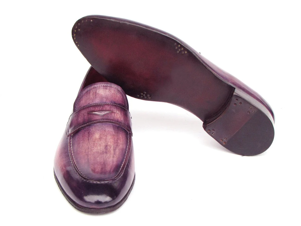 Paul Parkman Men's Purple Patina Penny Loafers - Image 5