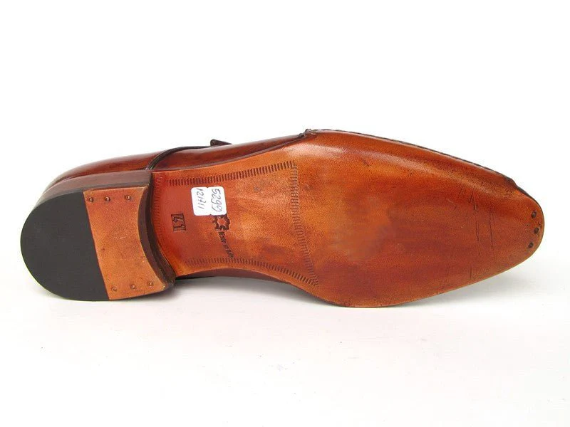 Paul Parkman Men's Side Handsewn Monkstrap Shoes in Tobacco - Image 6