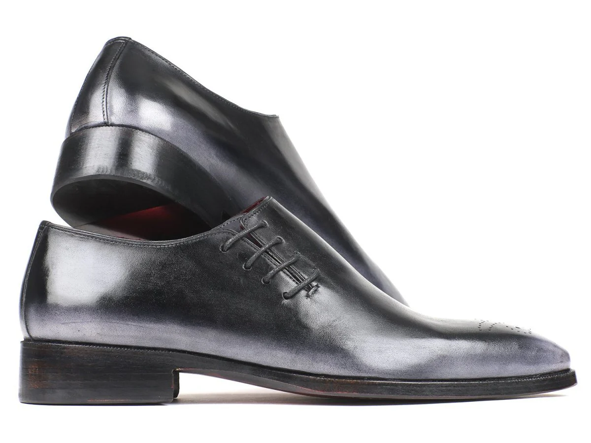 Paul Parkman Men's Side Lace Oxfords in Gray Burnished - Image 3
