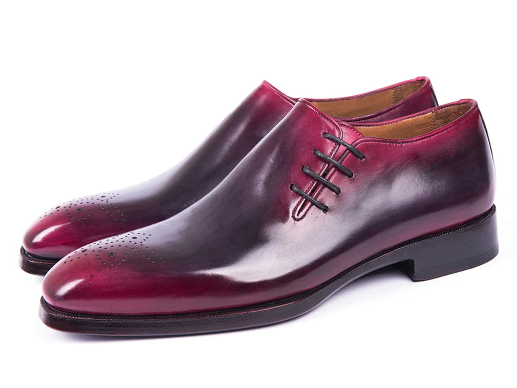 Paul Parkman Men's Side Lace Oxfords Purple and Gray (ID#846F11) - Image 2