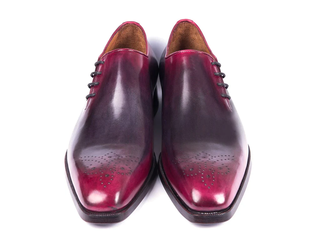 Paul Parkman Men's Side Lace Oxfords Purple and Gray (ID#846F11) - Image 3
