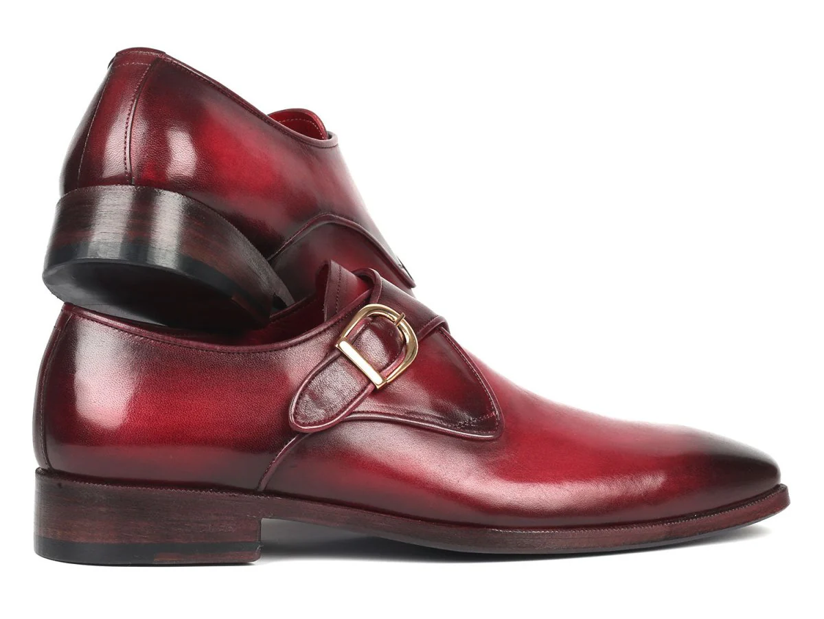 Paul Parkman Men's Single Monkstrap Shoes Burgundy Leather (ID#DW984P) - Image 2