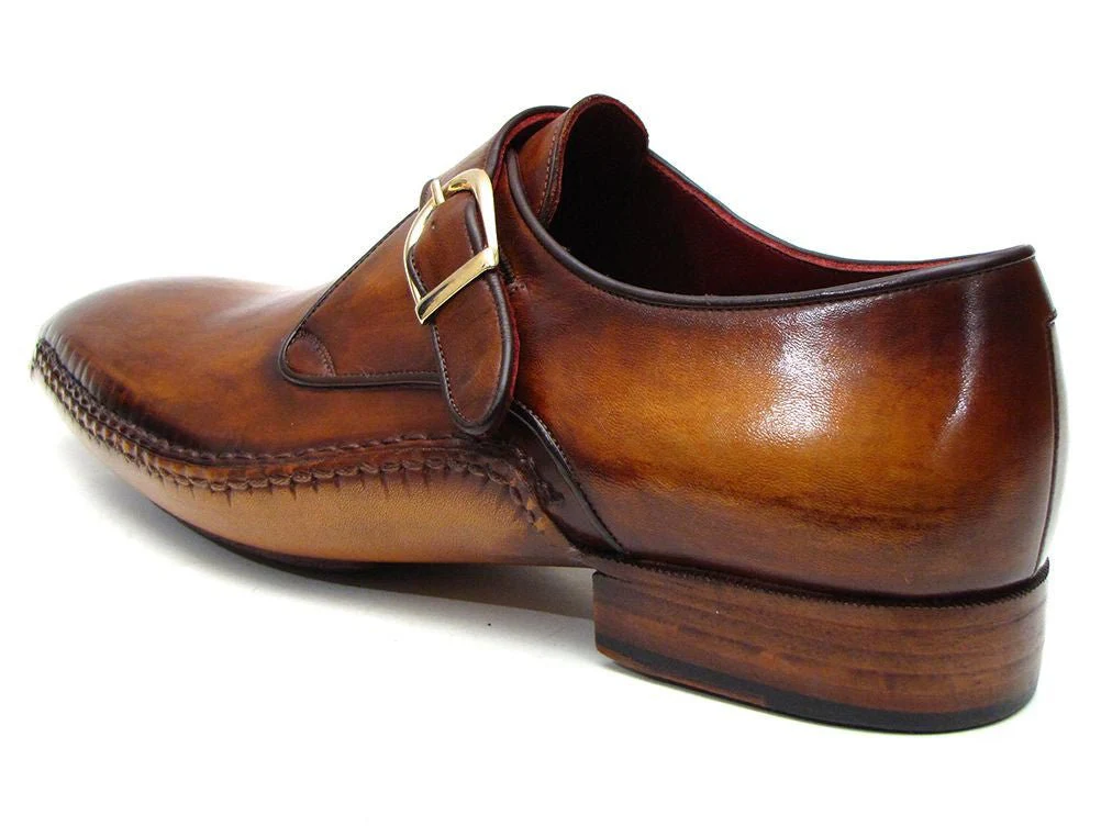 Paul Parkman Men's Single Monkstraps Brown Leather (ID#69V5E) - Image 4