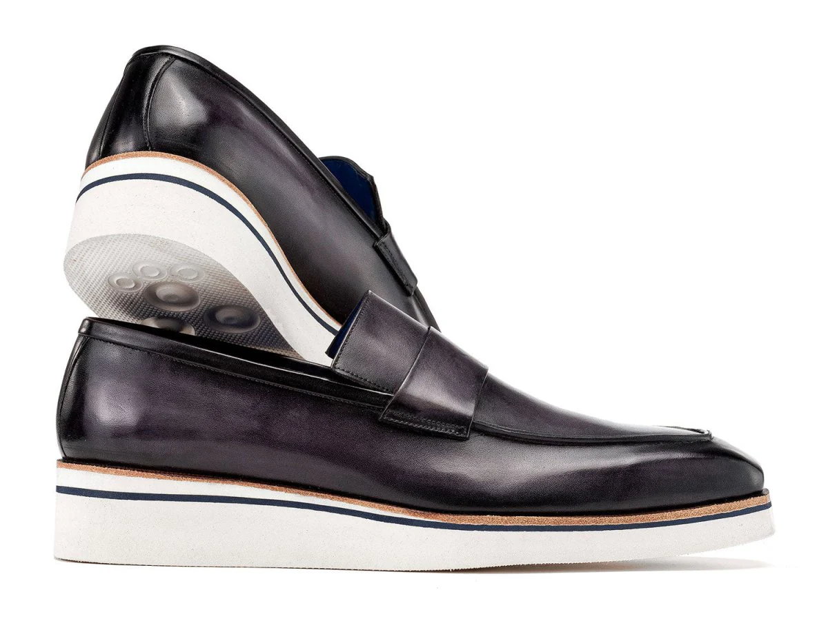Paul Parkman Men's Smart Casual Leather Loafers in Grey - Image 4