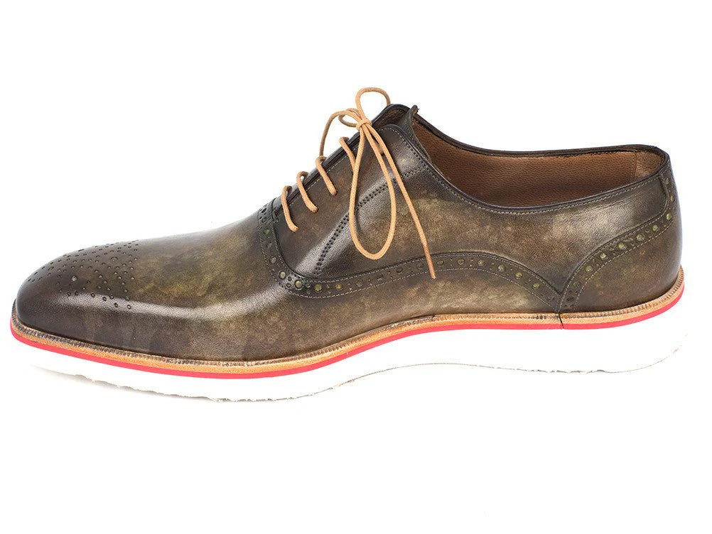 Paul Parkman Men's Smart Casual Oxford Shoes in Army Green - Image 6