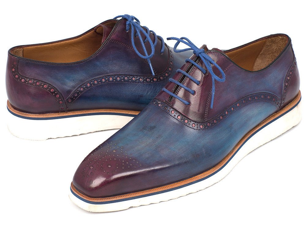 Paul Parkman Men's Smart Casual Oxford Shoes in Blue and Purple - Image 2