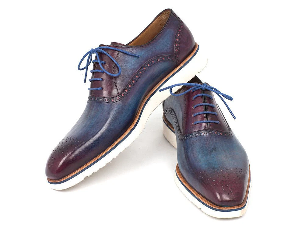 Paul Parkman Men's Smart Casual Oxford Shoes in Blue and Purple - Image 3