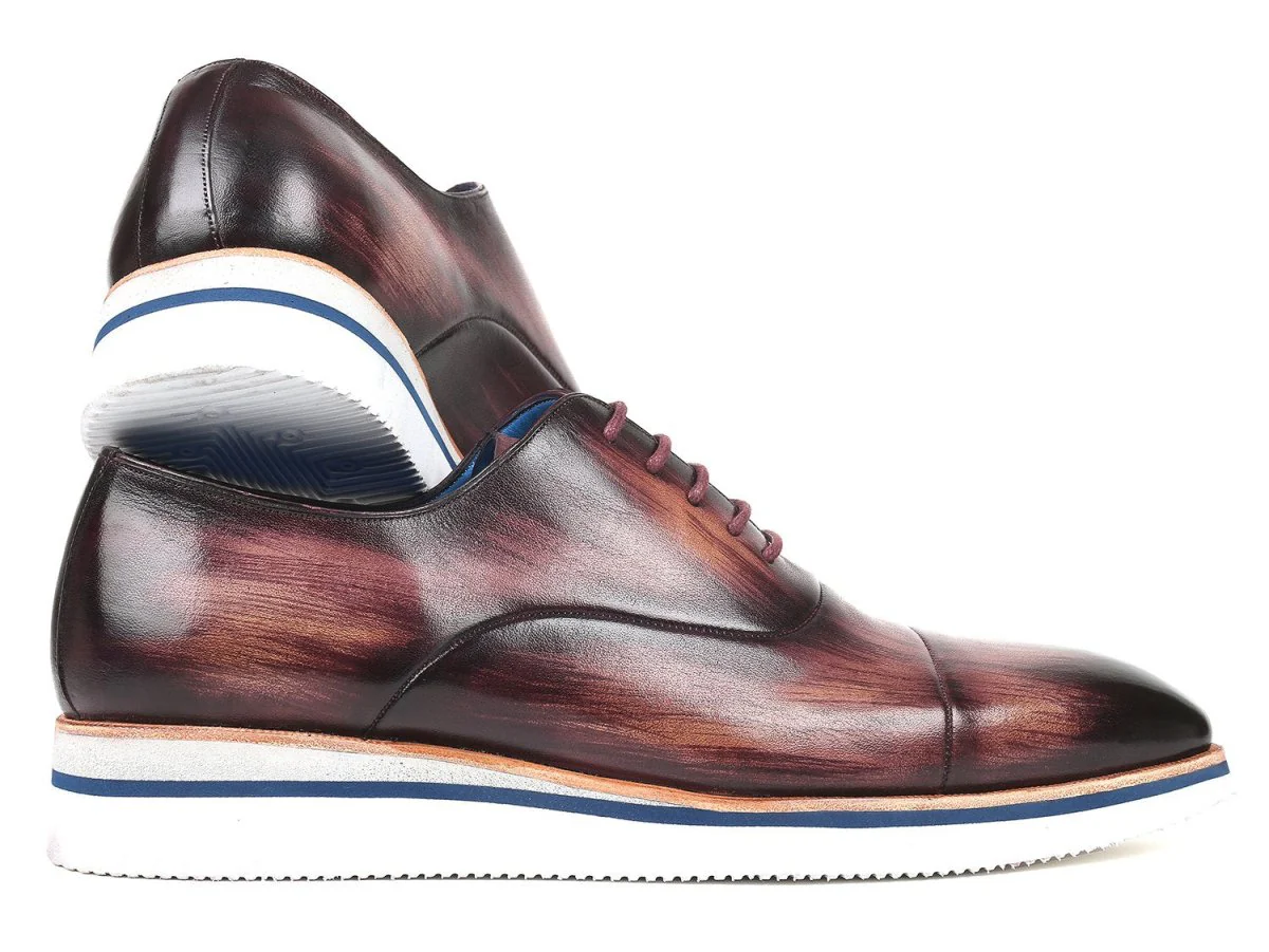 Paul Parkman Men's Smart Casual Oxfords Purple Leather (ID#185-PRP-LTH) - Image 3