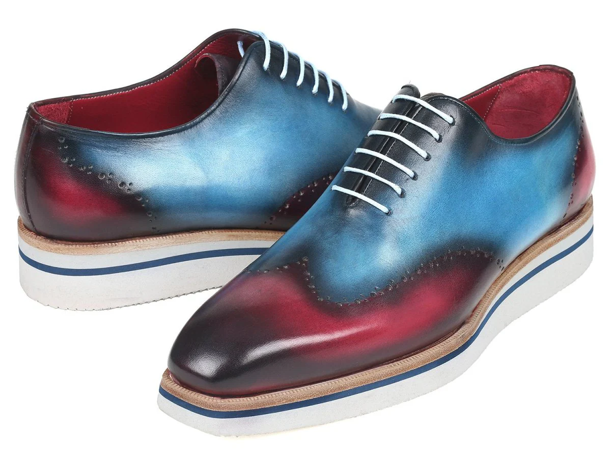 Paul Parkman Men's Smart Casual Wingtip Oxfords in Blue and Purple - Image 2