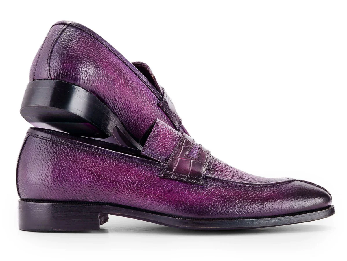 Paul Parkman Men's Split Toe Loafer Shoes in Purple - Image 4