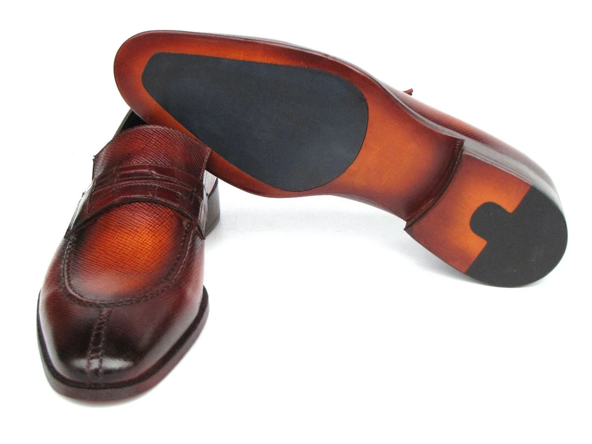 Paul Parkman Men's Split Toe Loafer Shoes Tobacco - Image 4