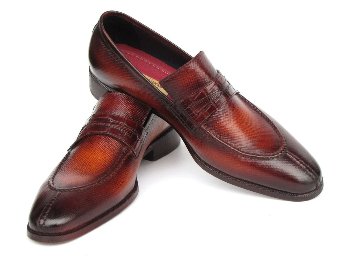 Paul Parkman Men's Split Toe Loafer Shoes Tobacco (ID#694TB25) - Image 5