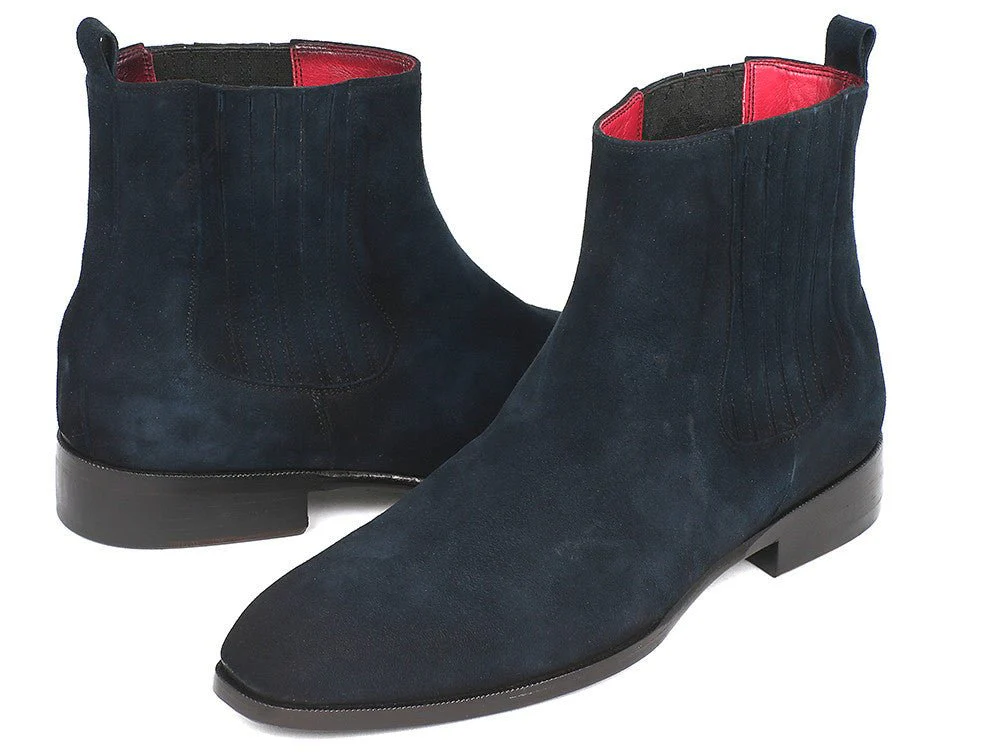 Paul Parkman Men's Suede Chelsea Boots in Navy - Image 2