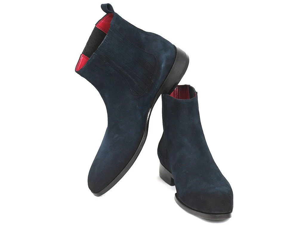 Paul Parkman Men's Suede Chelsea Boots in Navy - Image 3