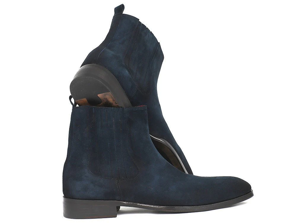 Paul Parkman Men's Suede Chelsea Boots in Navy - Image 5