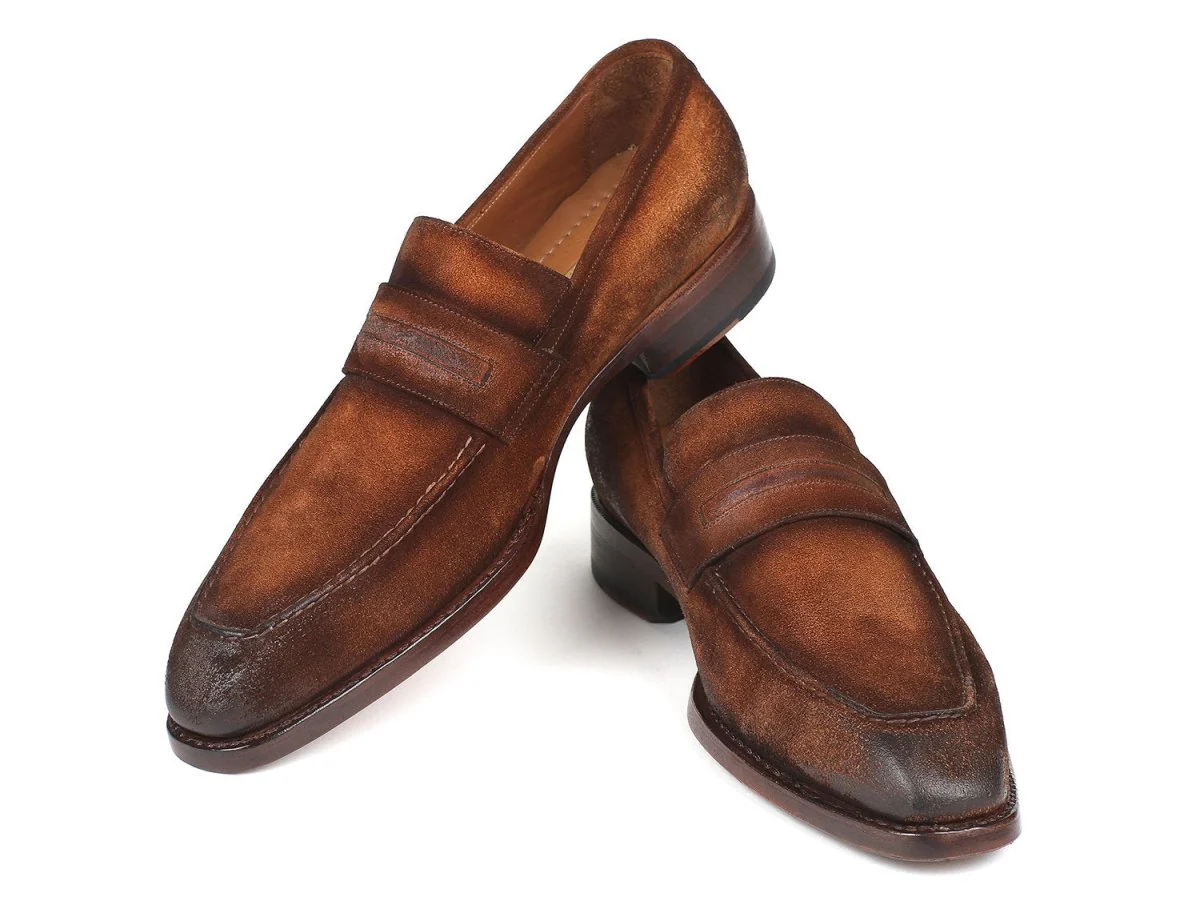 Paul Parkman Men's Suede Goodyear Welted Loafers in Brown Antique - Image 5