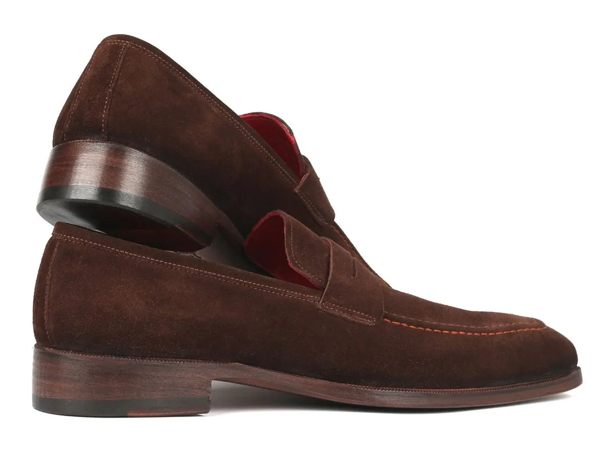 Paul Parkman Men's Suede Penny Loafers in Brown - Image 5