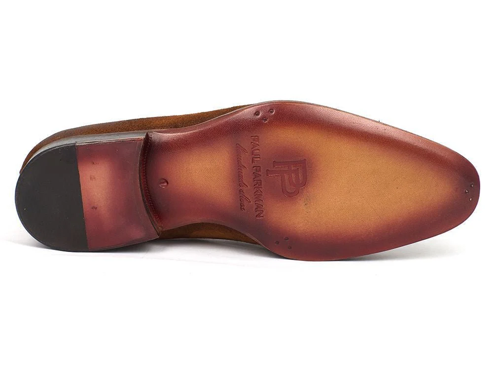 Paul Parkman Men's Suede Tassel Loafers in Antique Brown - Image 2