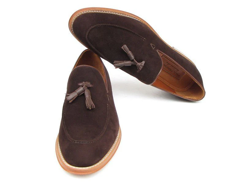 Paul Parkman Men's Suede Tassel Loafers in Brown - Image 2