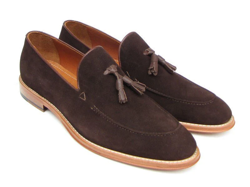 Paul Parkman Men's Suede Tassel Loafers in Brown - Image 3