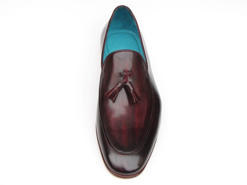 Paul Parkman Men's Tassel Loafer Black and Purple Shoes (ID#049-BLK-RP) - Image 5