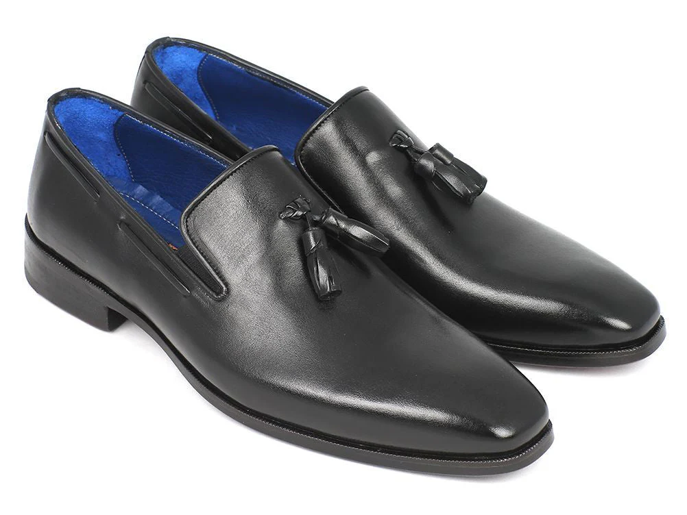 Paul Parkman Men's Tassel Loafer Black Leather Upper and Leather Sole (ID#5141-BLK)