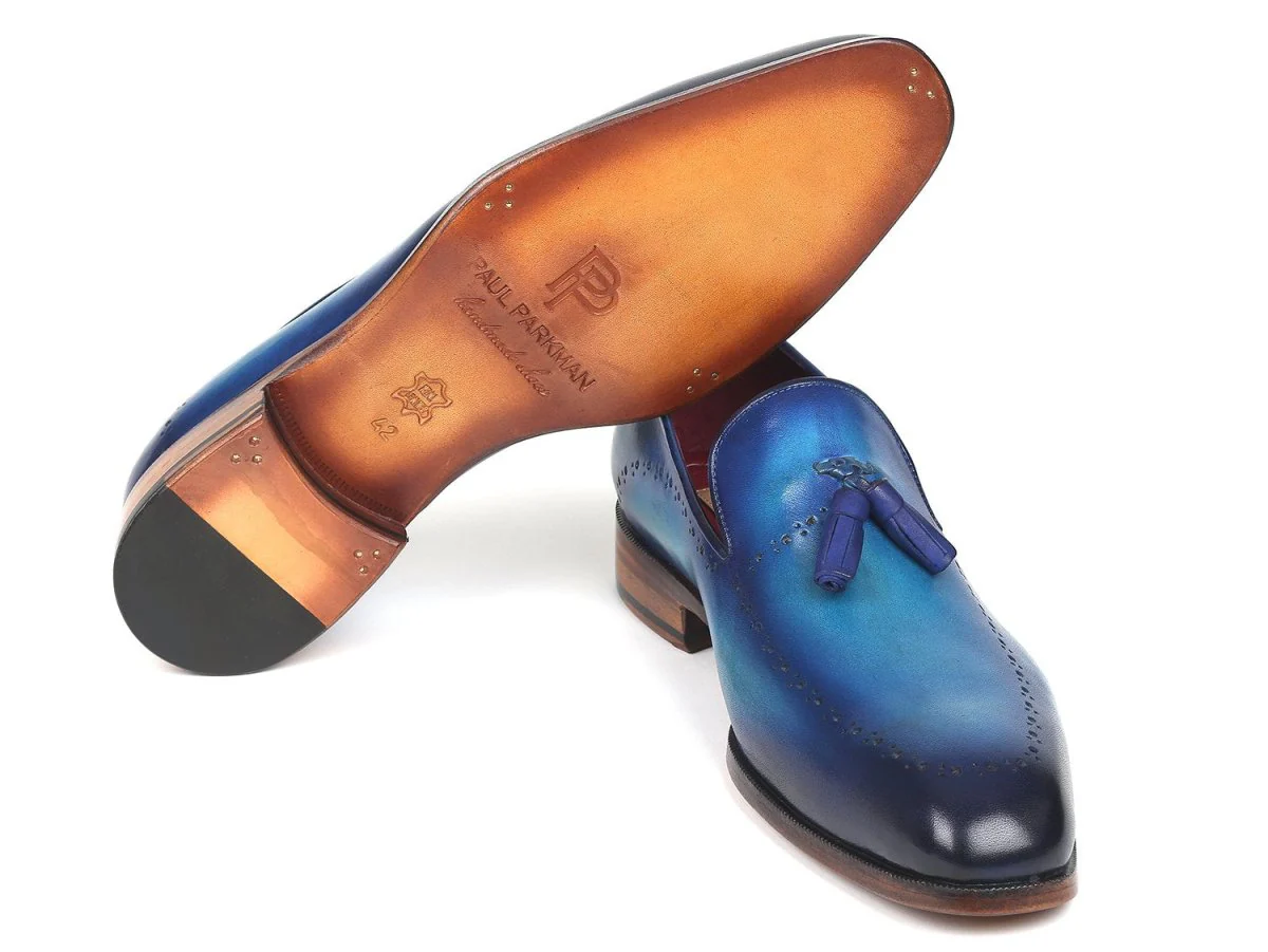Paul Parkman Men's Tassel Loafer Blue (ID#66T82-BLU) - Image 2