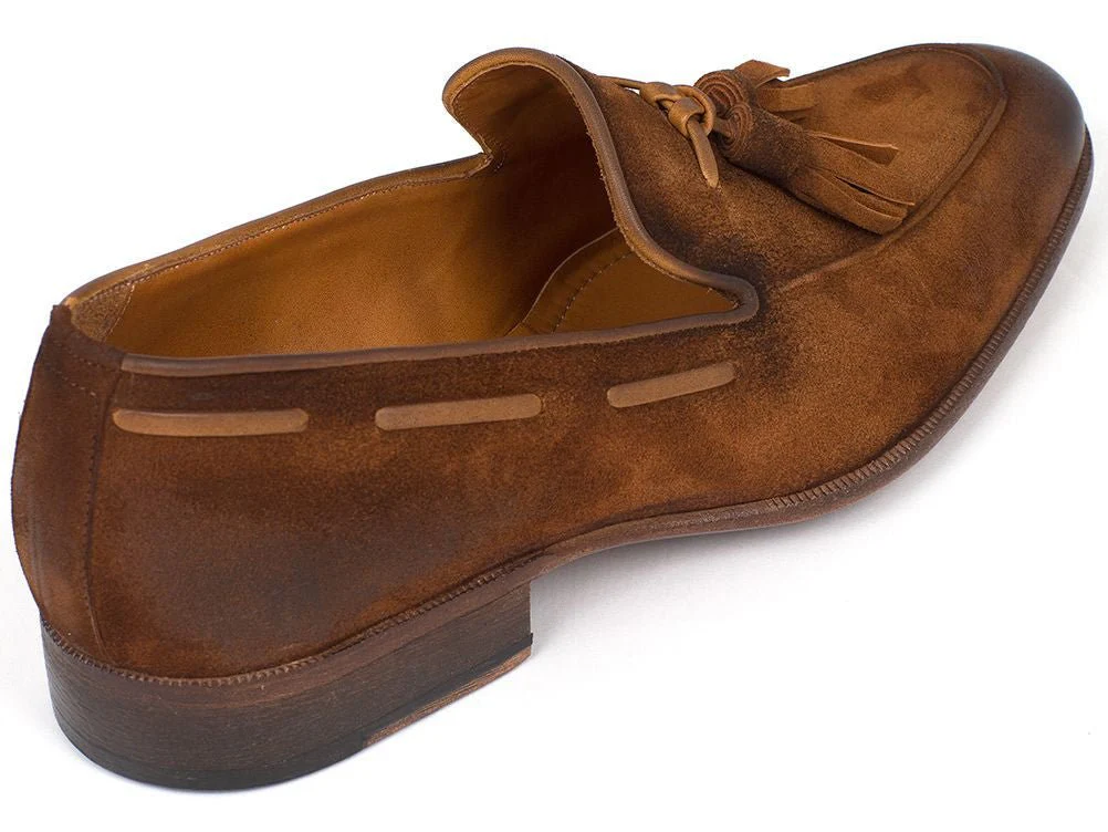 Paul Parkman Men's Tassel Loafer Brown Antique Suede Shoes (ID#TAB32FG) - Image 6
