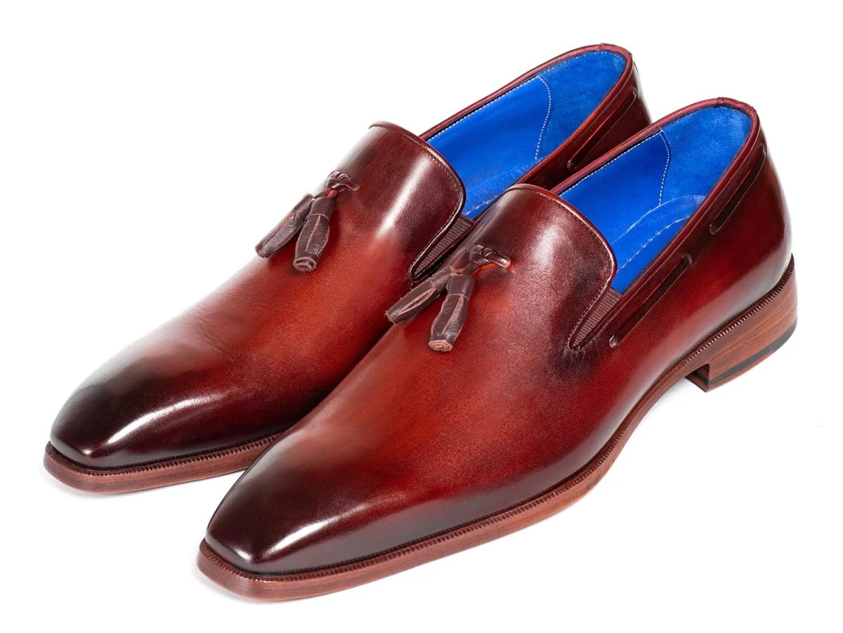 Paul Parkman Men's Tassel Loafer in Garnet Brown - Image 6