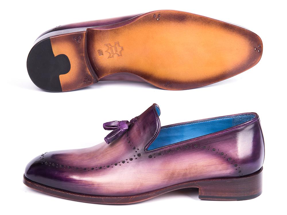 Paul Parkman Men's Tassel Loafers in Purple - Image 3
