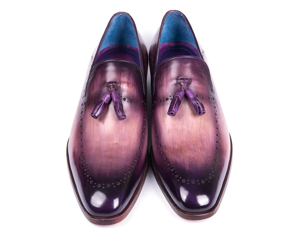 Paul Parkman Men's Tassel Loafers in Purple - Image 4