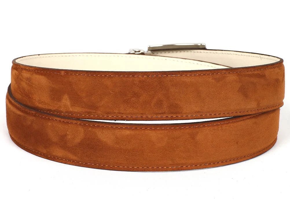 Paul Parkman Men's Tobacco Suede Belt (ID#B06-TABA) - Image 2
