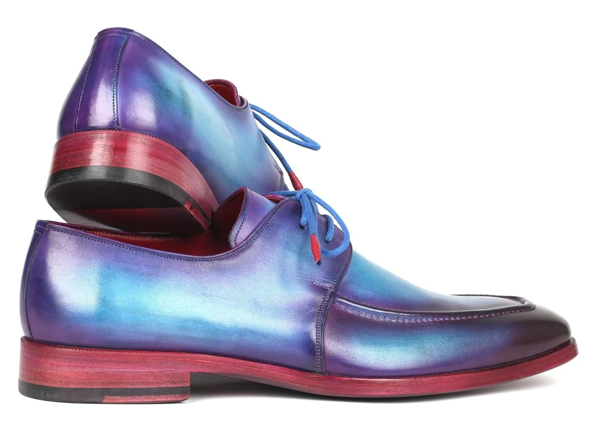 Paul Parkman Men's Turquoise and Purple Apron Derby Shoes (ID#23SX84) - Image 6
