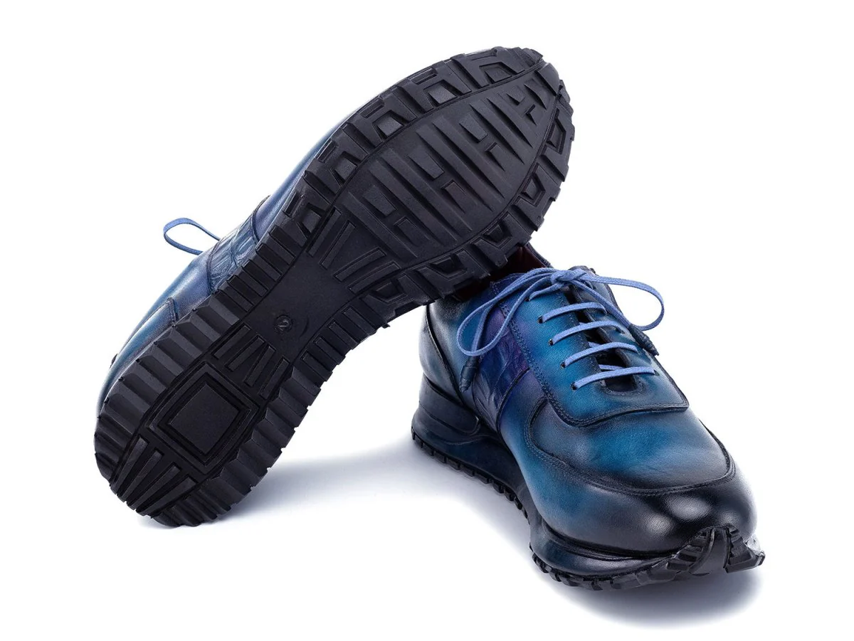 Paul Parkman Men's Turquoise and Purple Patina Sneakers (ID#LP207TQP) - Image 4