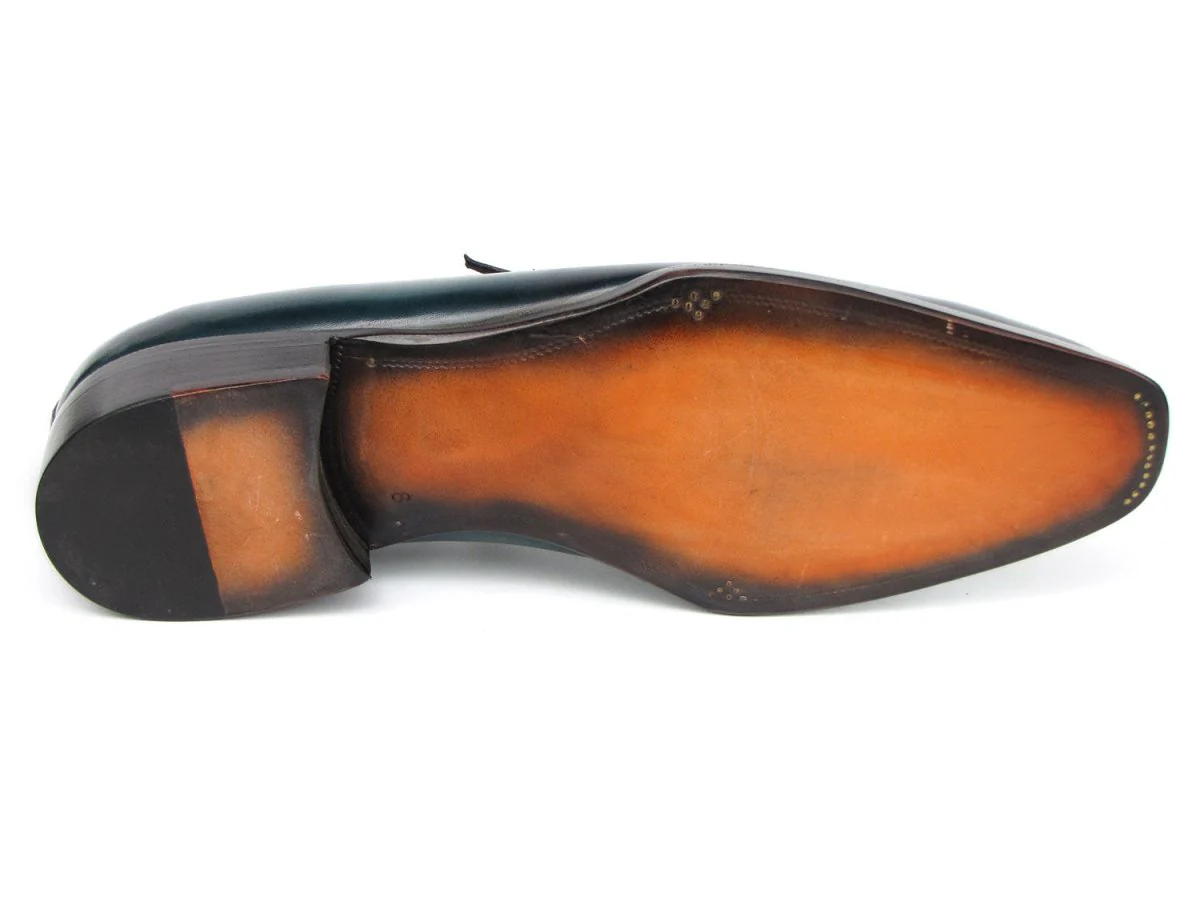 Paul Parkman Men's Turquoise Patina Handmade Loafers (ID#6944-TRQ) - Image 5