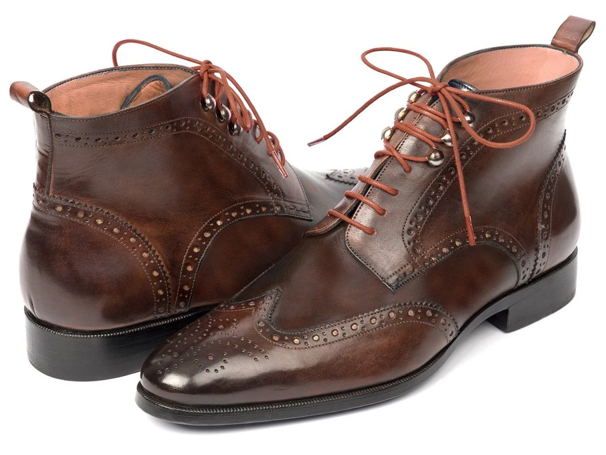 Paul Parkman Men's Wingtip Ankle Boots in Brown - Image 4