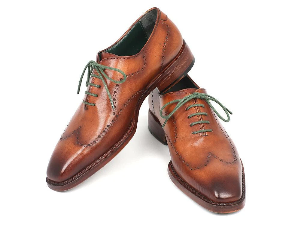 Paul Parkman Men's Wingtip Oxford Goodyear Welted Camel Brown (ID#87CML66) - Image 5