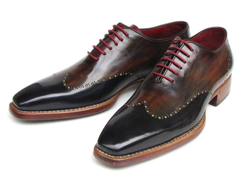 Paul Parkman Men's Wingtip Oxford Goodyear Welted Navy Red Black (ID#081-MIX) - Image 2