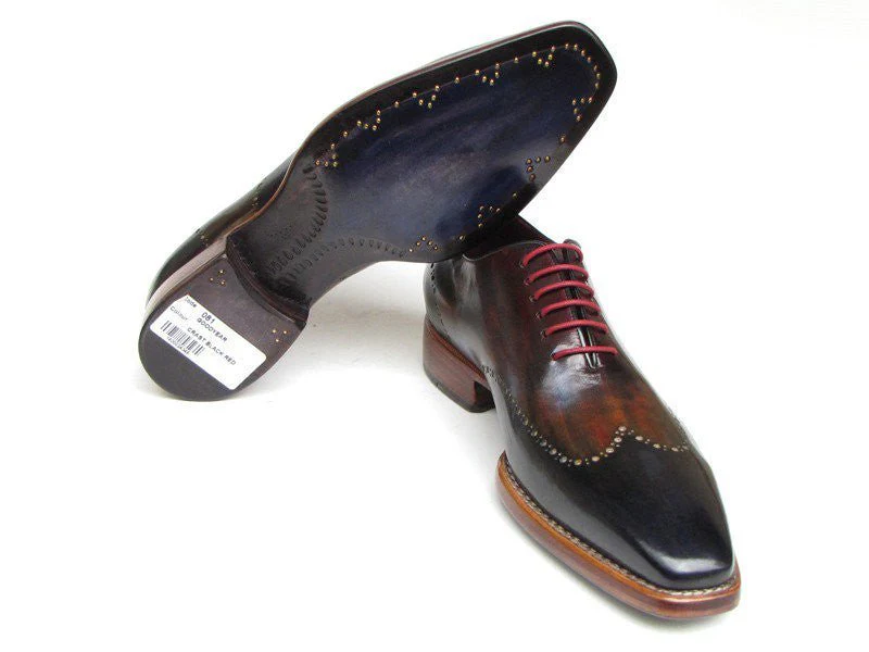 Paul Parkman Men's Wingtip Oxford Goodyear Welted Navy Red Black (ID#081-MIX) - Image 3