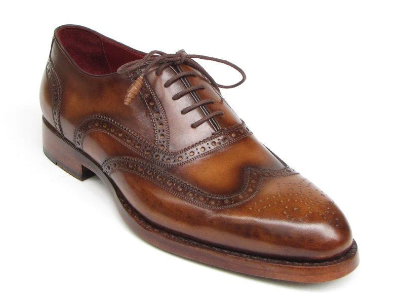 Paul Parkman Men's Wingtip Oxford Goodyear Welted Tobacco (ID#027-TAB) - Image 3