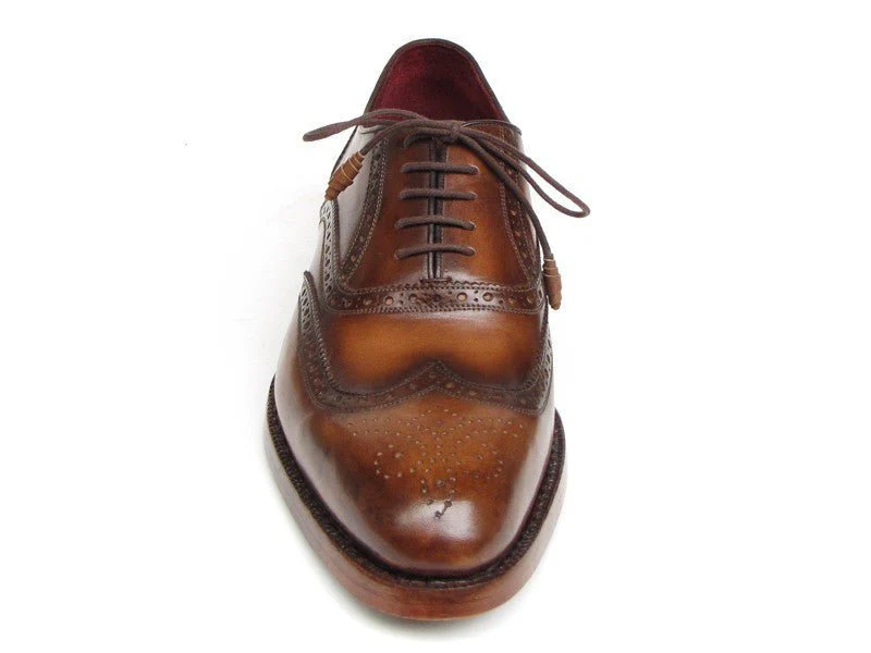 Paul Parkman Men's Wingtip Oxford Goodyear Welted Tobacco (ID#027-TAB) - Image 4