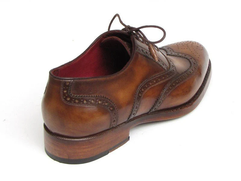 Paul Parkman Men's Wingtip Oxford Goodyear Welted Tobacco (ID#027-TAB) - Image 5