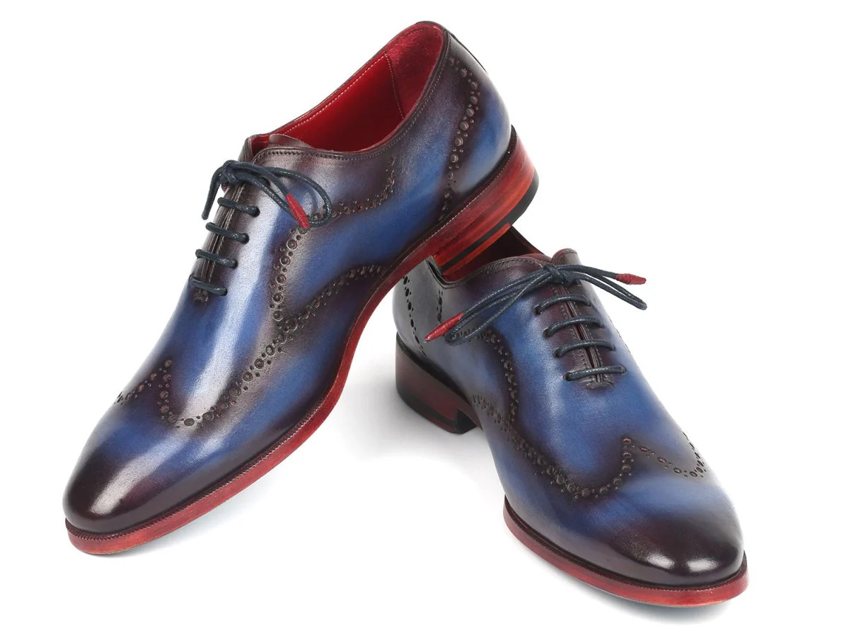 Paul Parkman Men's Wingtip Oxfords Blue and Purple (ID#741-PRP) - Image 5