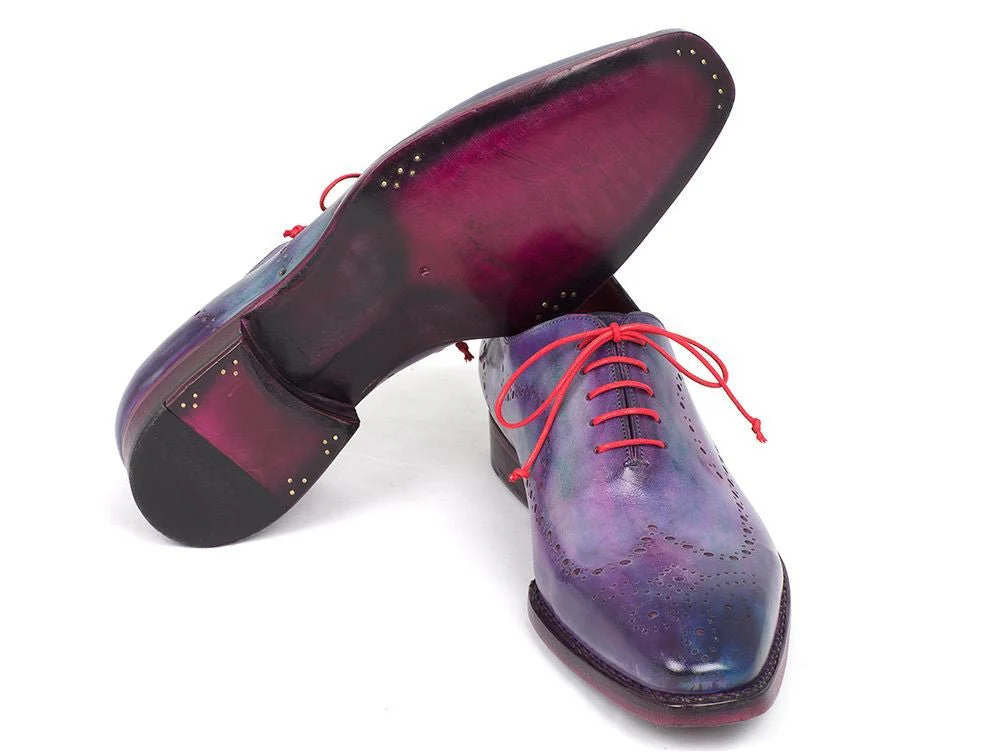 Paul Parkman Men's Wingtip Oxfords Goodyear Welted Purple (ID#87PRP11) - Image 2