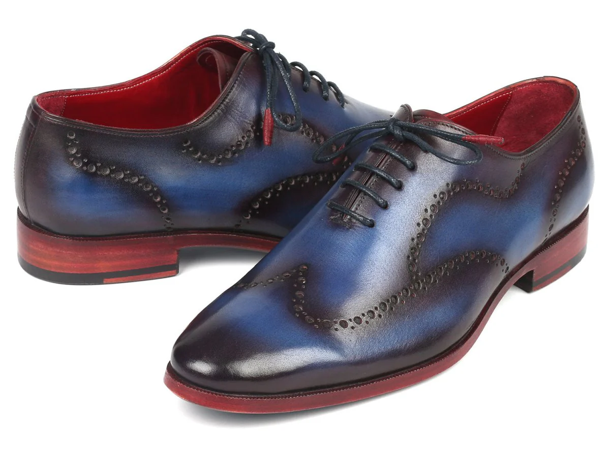Paul Parkman Men's Wingtip Oxfords in Blue and Purple - Image 4