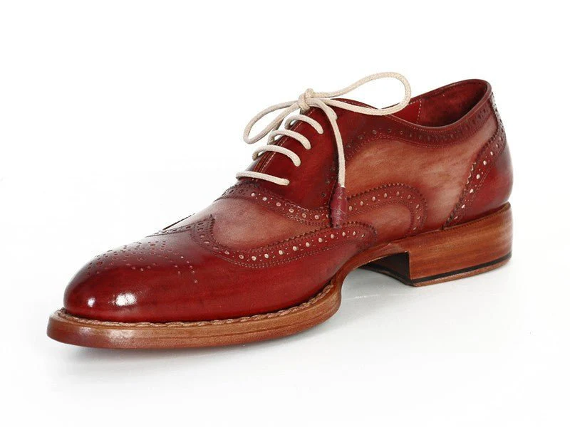 Paul Parkman Men's Wingtip Oxfords in Bordeaux and Camel - Image 5